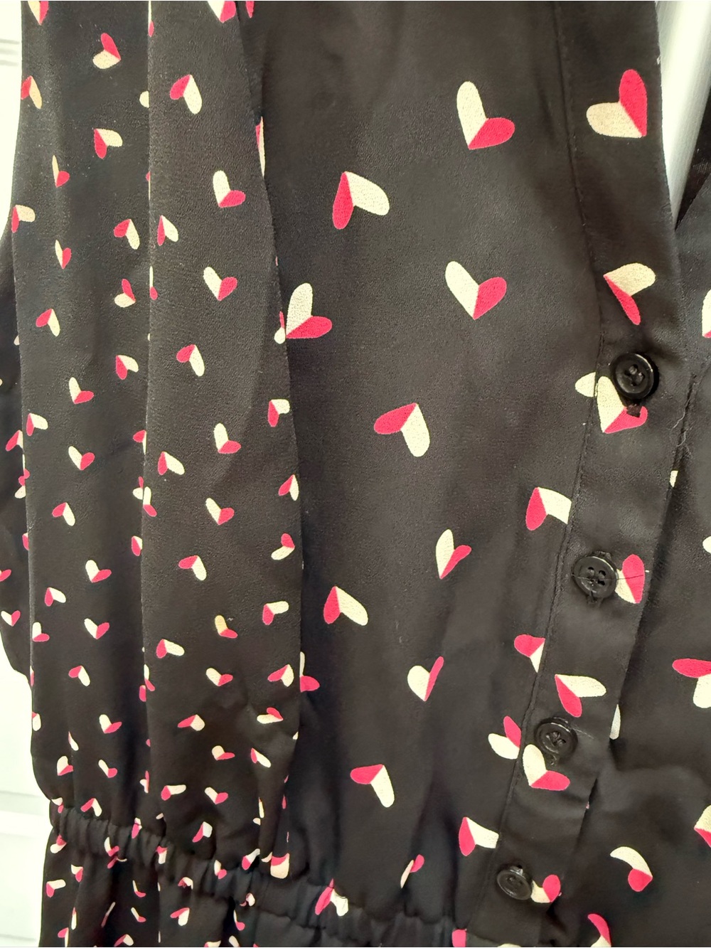 Maison Jules Black Midi Dress with Pink Heart Print - Picture 2 of 12